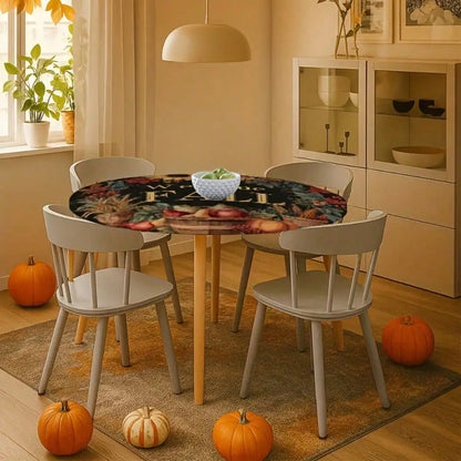1pc Autumn Round Tablecloth with Welcome Fall Sign