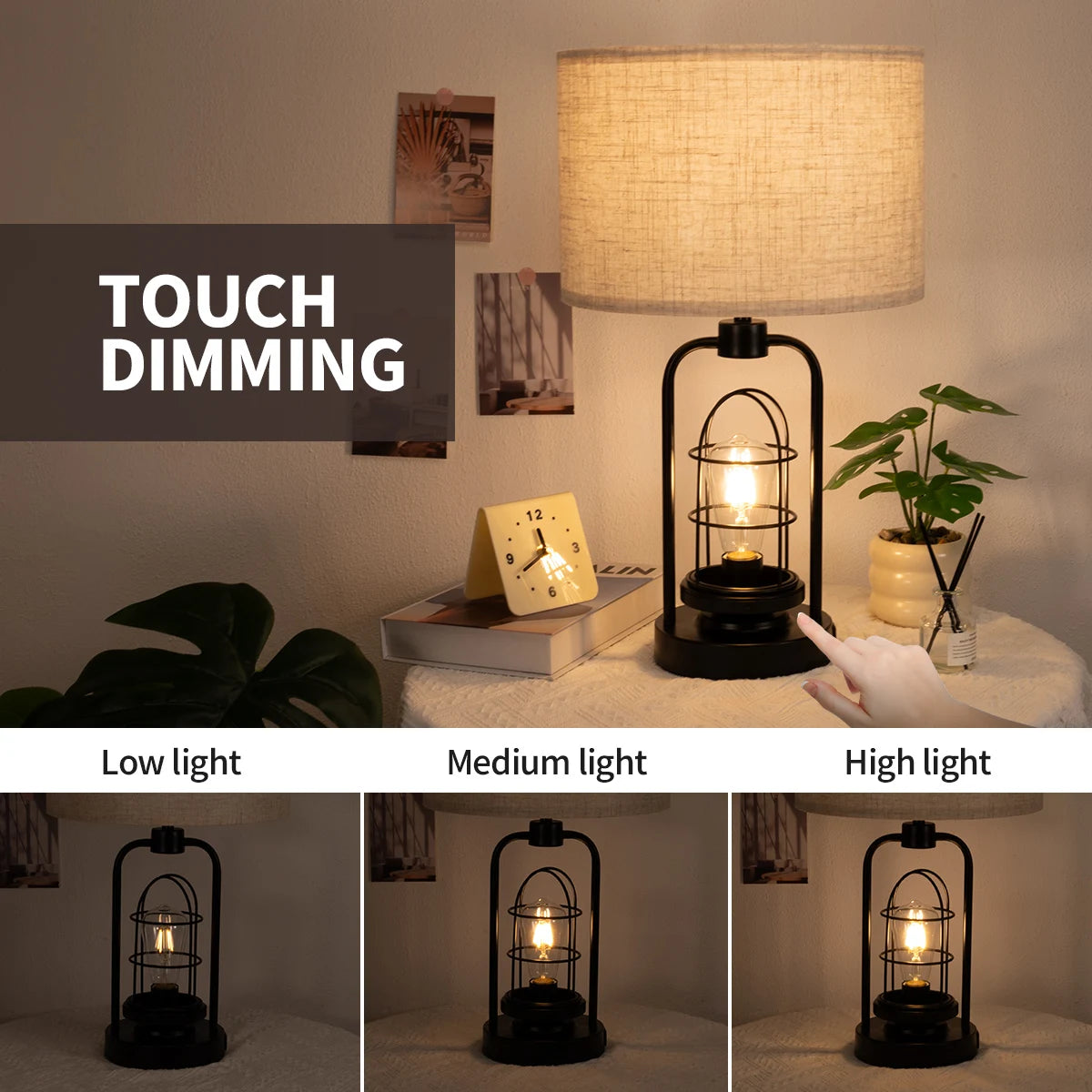 Retro 3-Color Adjustable, Dual USB Port, with Bulb