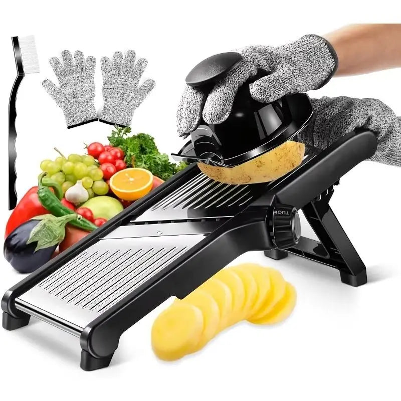 Stainless Mandoline Slicer w/5 Blades & Holder