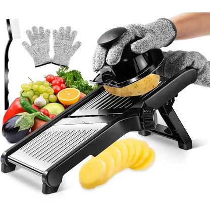Stainless Mandoline Slicer w/5 Blades & Holder