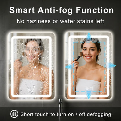 20"x28" Fogless LED Bathroom Vanity Mirror with Backlit Lights
