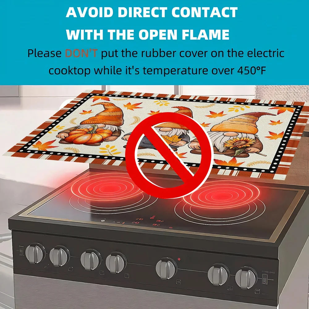 1pc Induction Cooker Protective Pad, 20.47"x28.35" Autumn-themed Heat-Resistant Mat