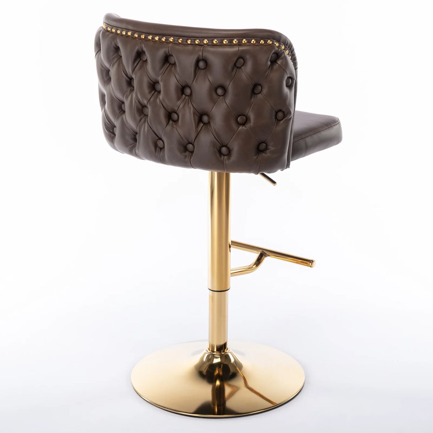 2pc PU Upholstered Swivel Bar Chairs, Adjustable