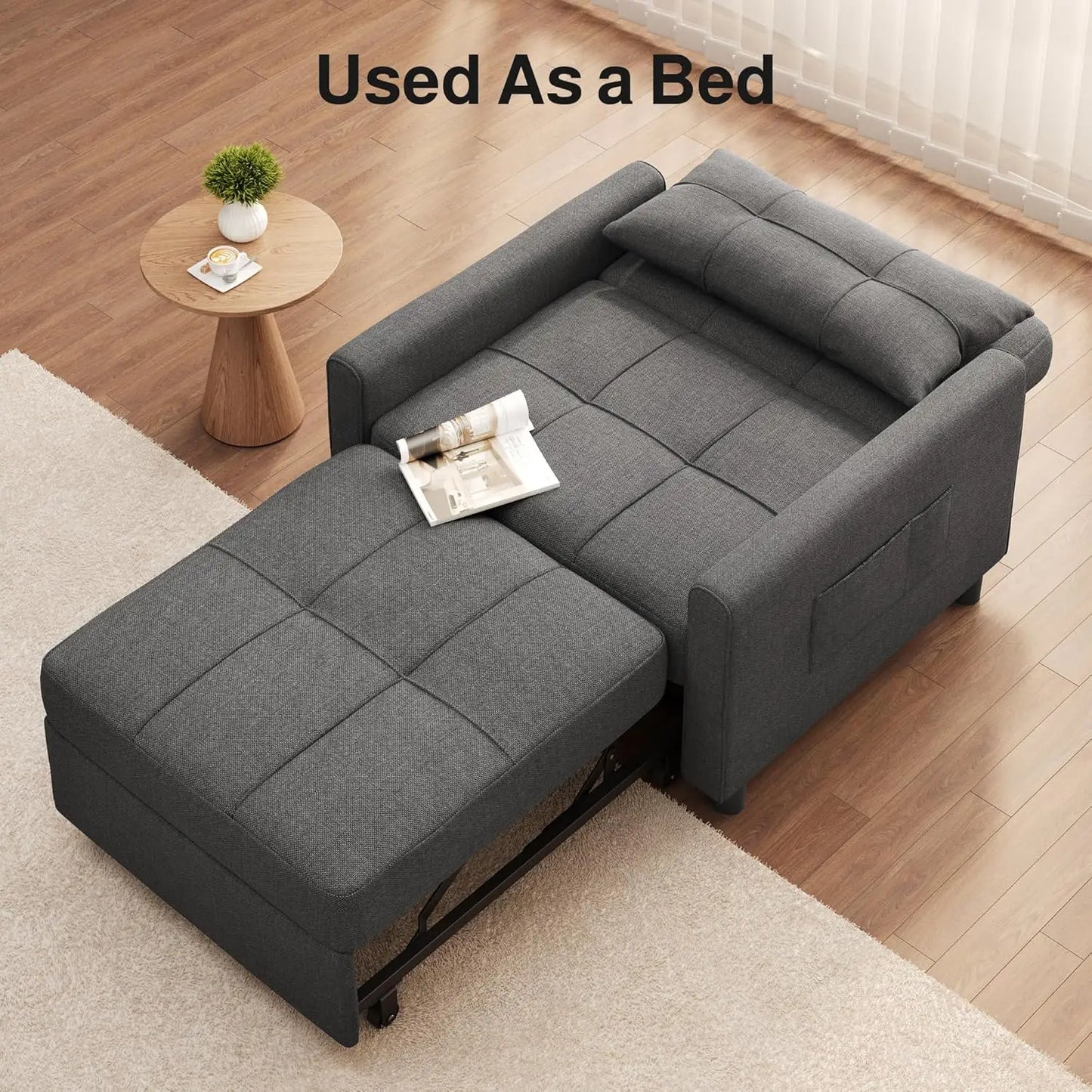 Convertible Sleeper Sofa Bed 3-in-1, Adjustable