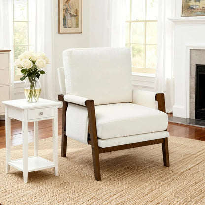 Mid Century Dark Brown Accent Chair for Bedroom & Living Room