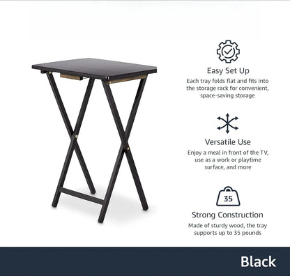 Set (4) 15" x 19" x 26 Portable and Foldable TV Tray Table