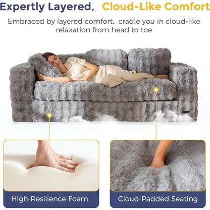 Cozy Grey Stylish Sofa, No Assembly Required,