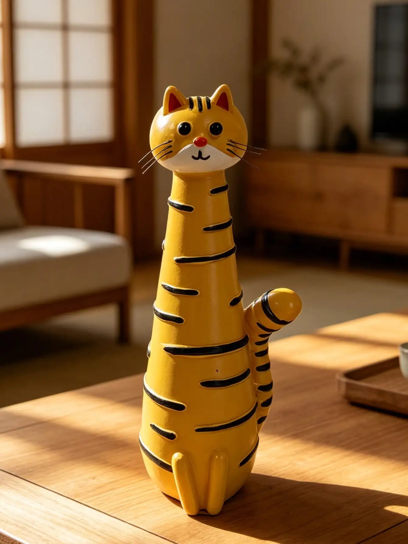 1Pc Creative Healing Cartoon Cat Shaped Resin Flower Vase
