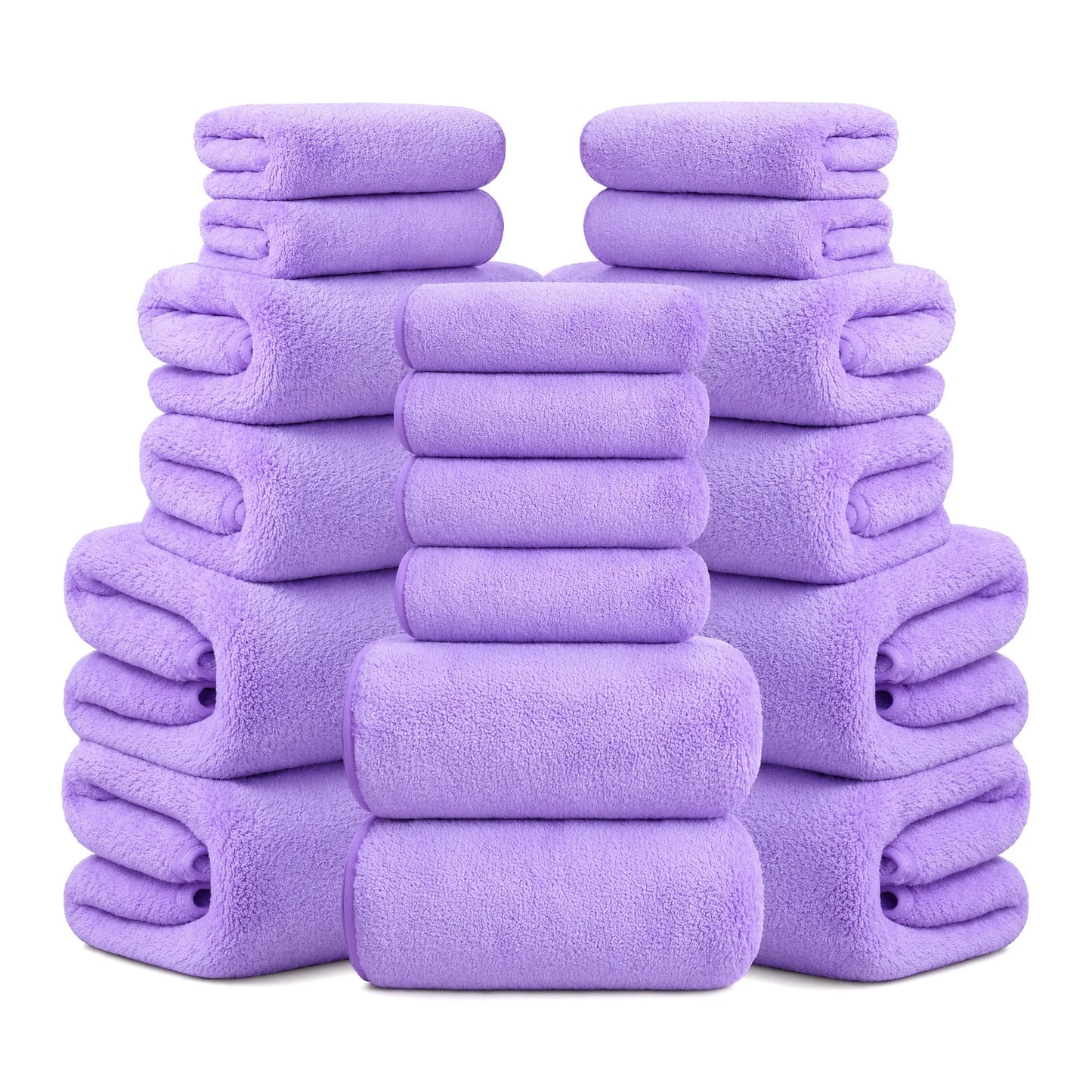 18-Piece Coral Fleece Bath Towel Set, 4 Bath Towels 4 Hand Towels 10 Washcloths,