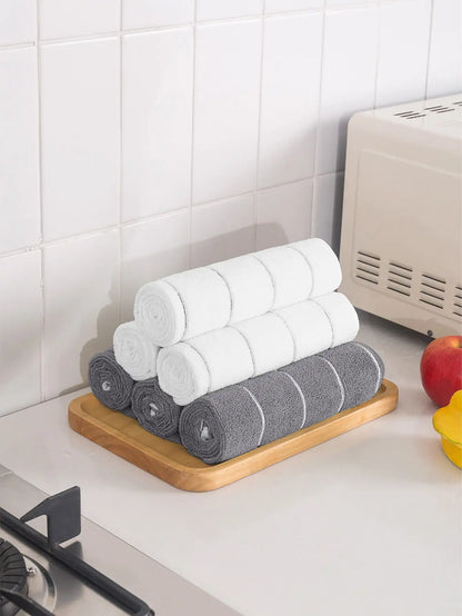 Rectangular Black Plaid Cleaning Cloth Reusable Household Towels