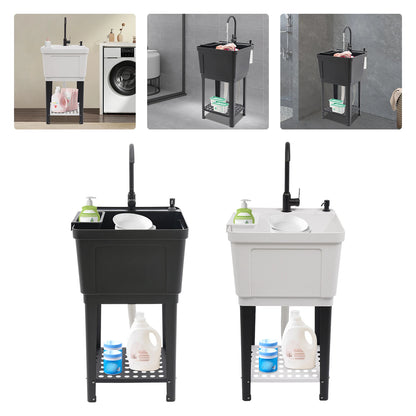 Freestanding Laundry, Utility Sink w/Soap Dispenser