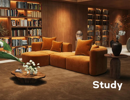116" Luxury Sectional Modern Curved Back Couches w/Ottoman,