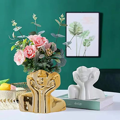 Flower Vase for Decor Ceramic Face Vase for Flowers