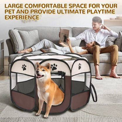Octagon Foldable Pet Playpen for Dogs & Cats