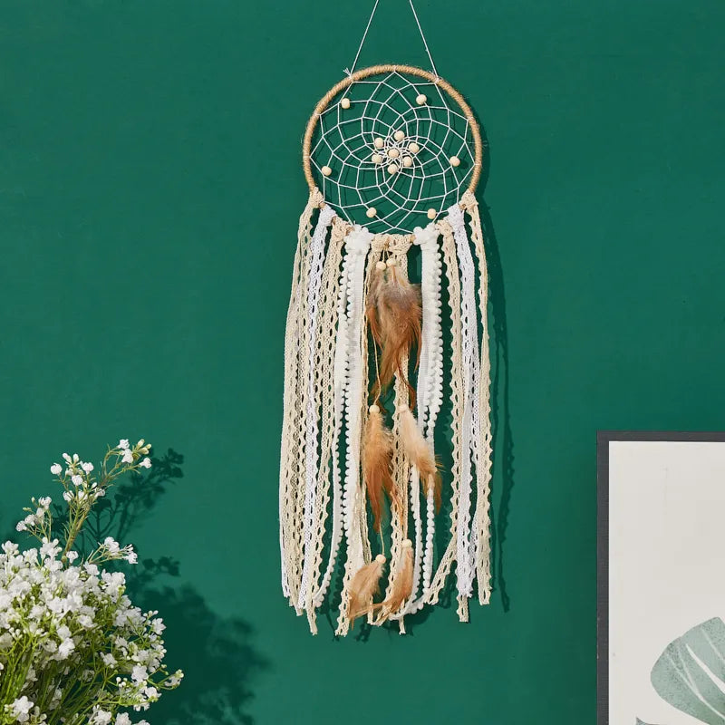 5pc Dream Catcher, Handcrafted Moon Dream Chaser, Bohemian Moon and Sun