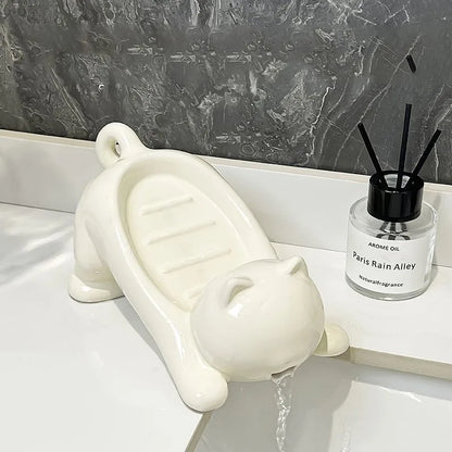 Creative Plastic Cat Soap Box, Easy Draining
