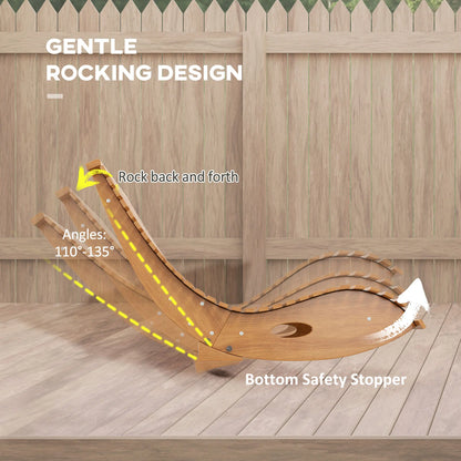 Outdoor Teak Rocking Chair W/Slatted Seat,