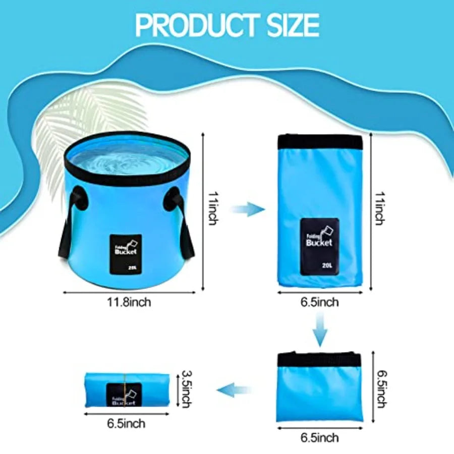 4pk - 5gl Portable Collapsible Buckets with Handles