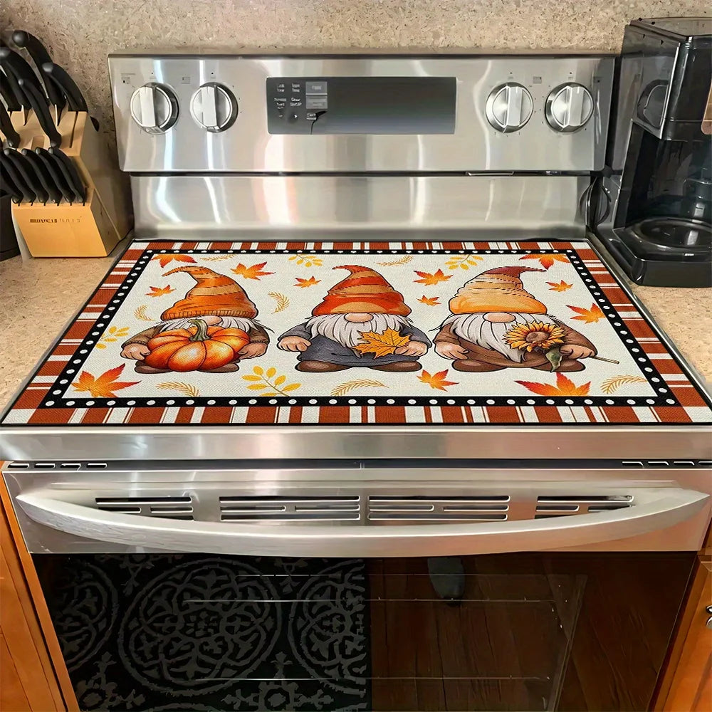 1pc Induction Cooker Protective Pad, 20.47"x28.35" Autumn-themed Heat-Resistant Mat