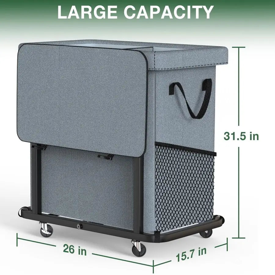 High Grade Laundry Hamper w/Wheels,