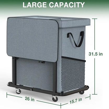 High Grade Laundry Hamper w/Wheels,