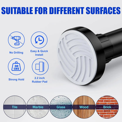 Adjustable Tension Shower Curtain Rod 32"-80", Heavy Duty, No Drill