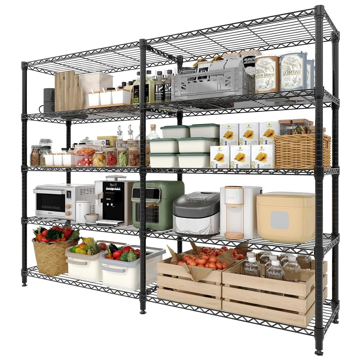 4/5 Tier Heavy Duty Adjustable Metal Pantry Shelving