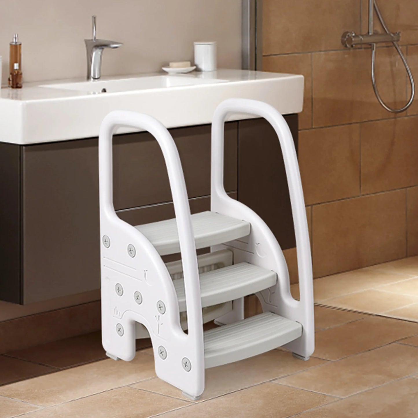 Kids 3 Step Plastic Stool for Bathroom, Kitchen, Counter