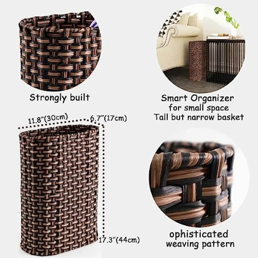 Decorative Hand-woven Wicker Umbrella Holder Indoor / Outdoor, Multi-purpose