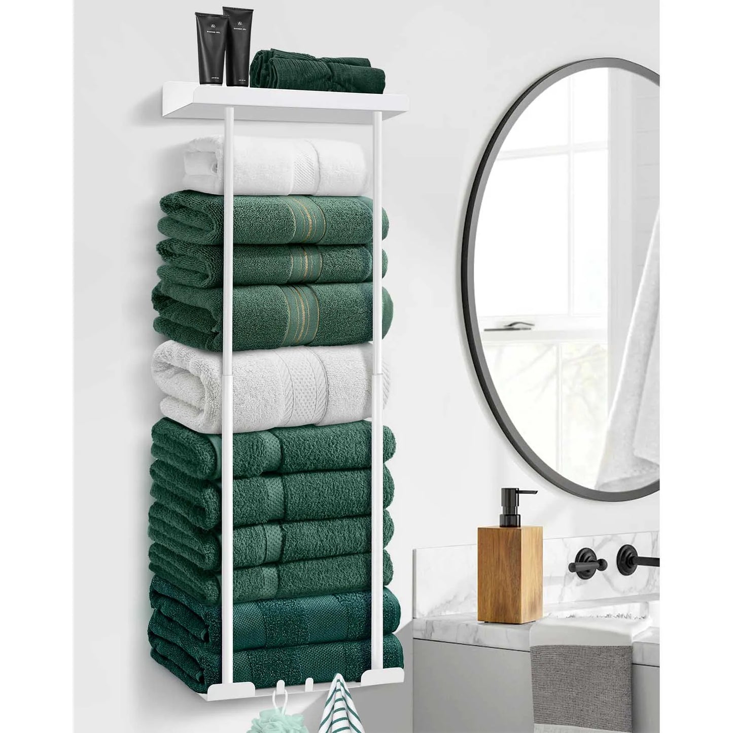 Bathroom Wall Mounted Decorative Towel Rack