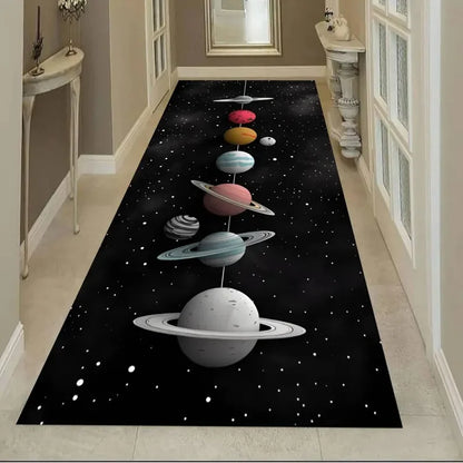 Planet Moon Runner, Rug, Black Galaxy Strip
