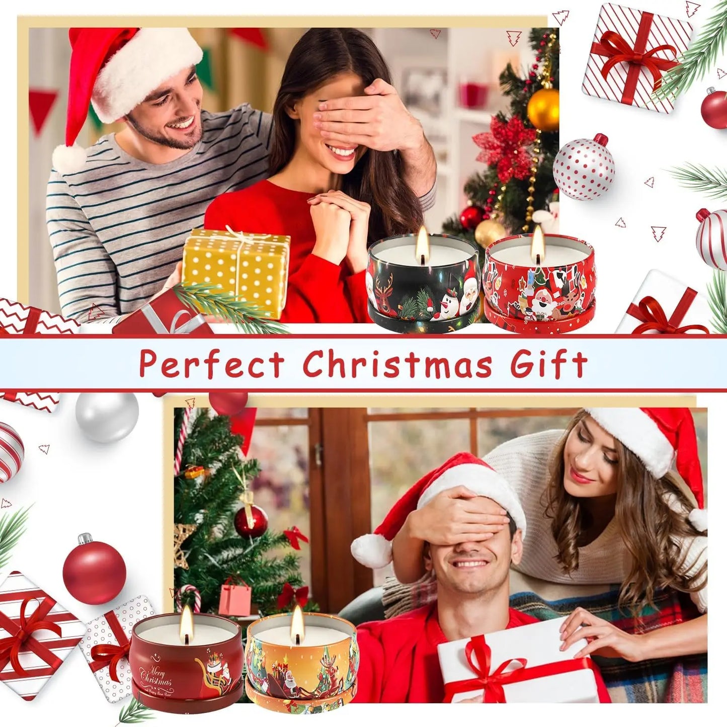 36pk Christmas Scented Candles, Soy Wax w/Essential Oils