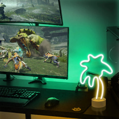 Desktop Palm Tree Neon Light, Battery/USB Powered