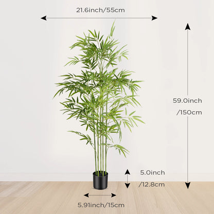 4/5/6ft Tall Artificial Bamboo Tree, Lifelike Leaves