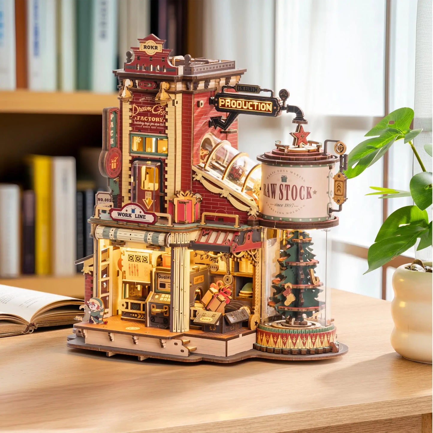 Robo-Time Dream Gift Factory, 3D Wooden Puzzle, Light and Music
