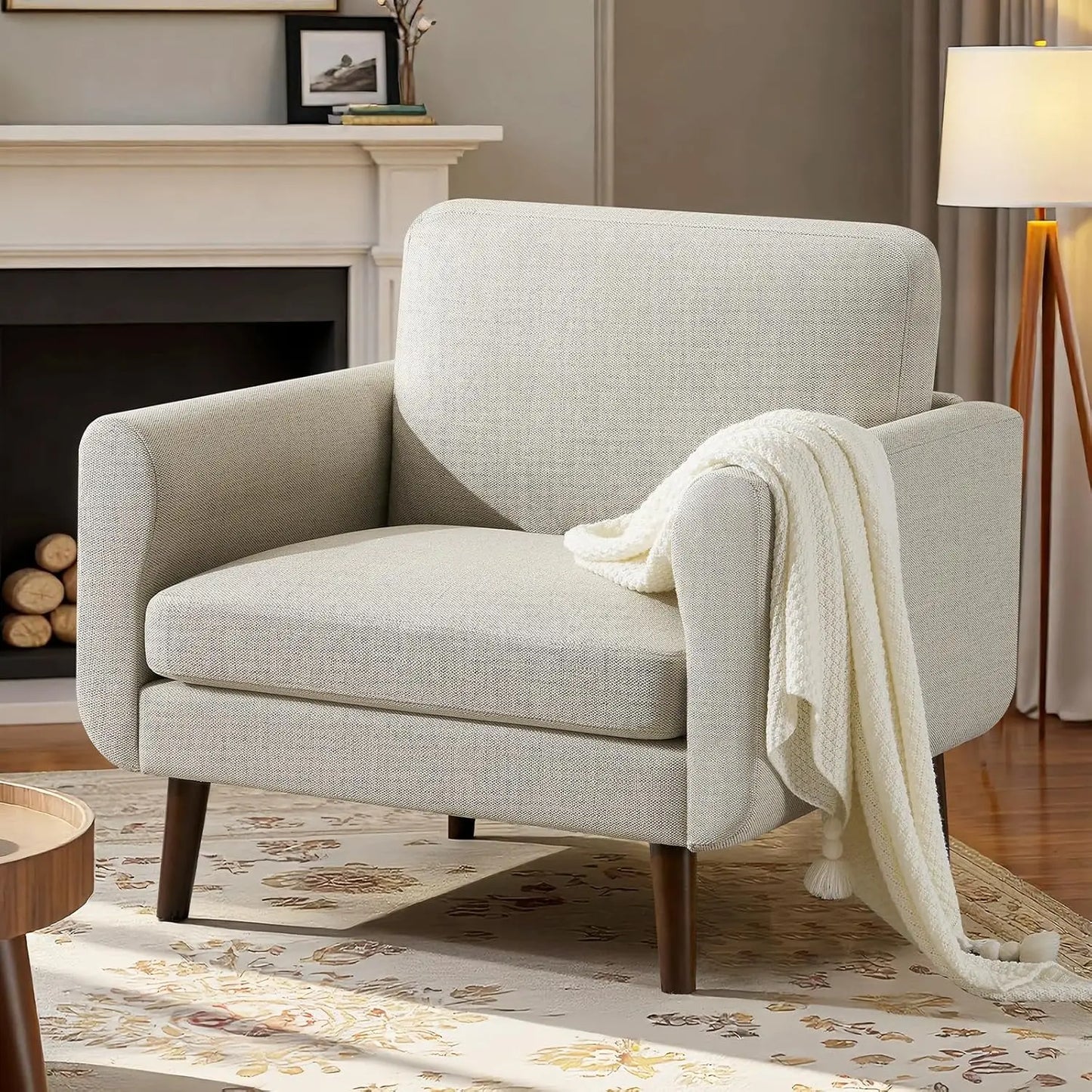 37" Oversized Mid-Century Modern Accent Chair