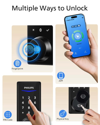 Fingerprint Smart Lock, APP Control, Keyless Entry, Auto-Lock
