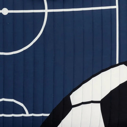 Navy & Gray Soccer Themed Reversible Quilt Set, 4-Piece