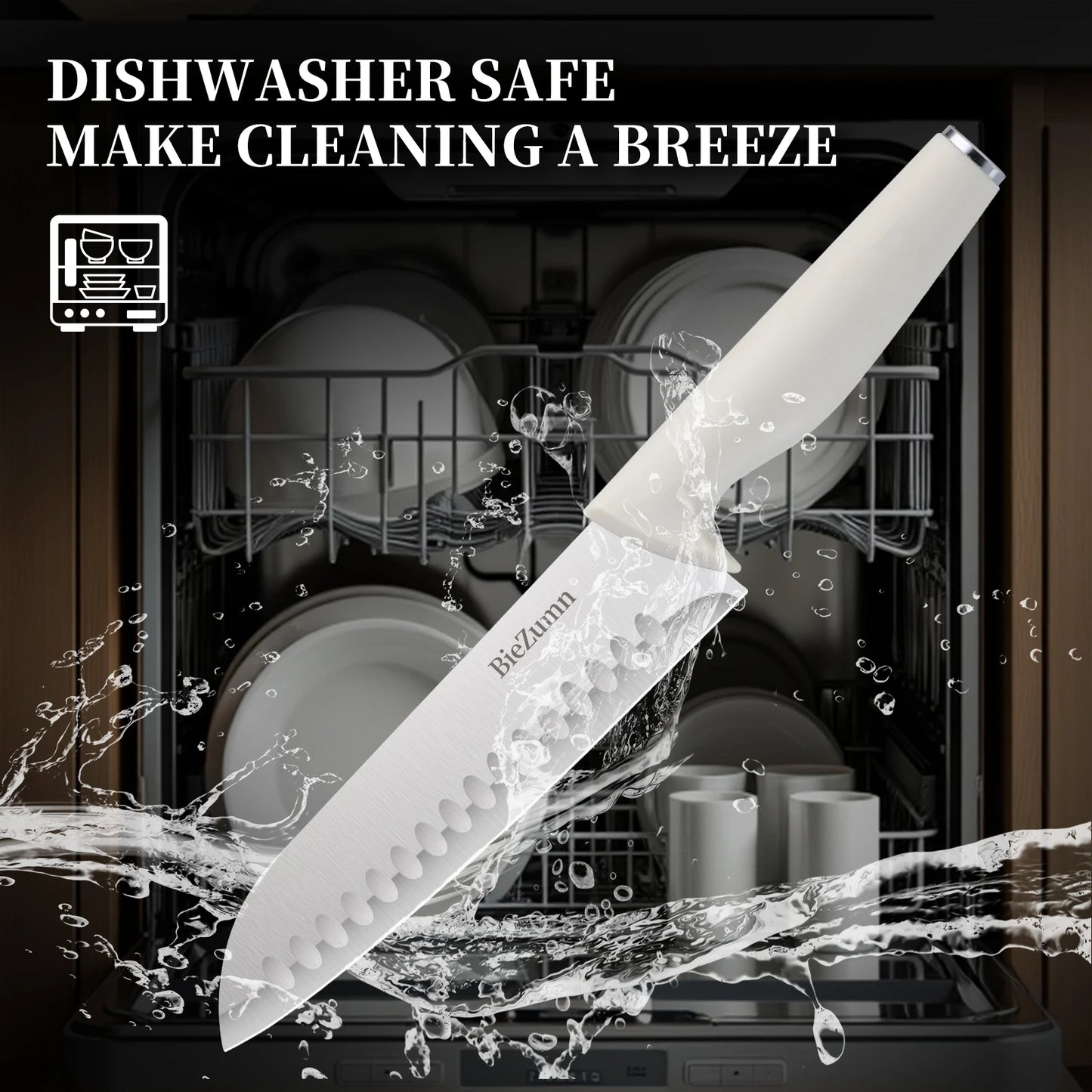 15/3-Piece Knife Set w/Cutting Board, Scissors, Built-In Sharpener