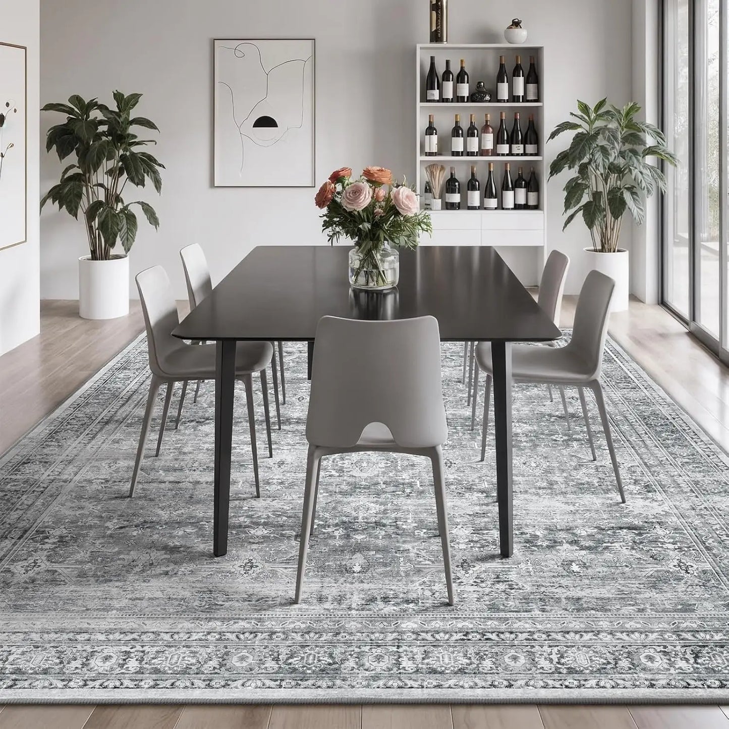 8x10 Washable Area Rug with Non-Slip Backing