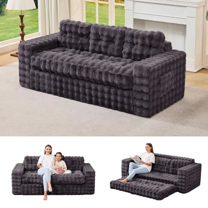 Oversized 3-Seater Boneless Couch w/Tufted Button Design