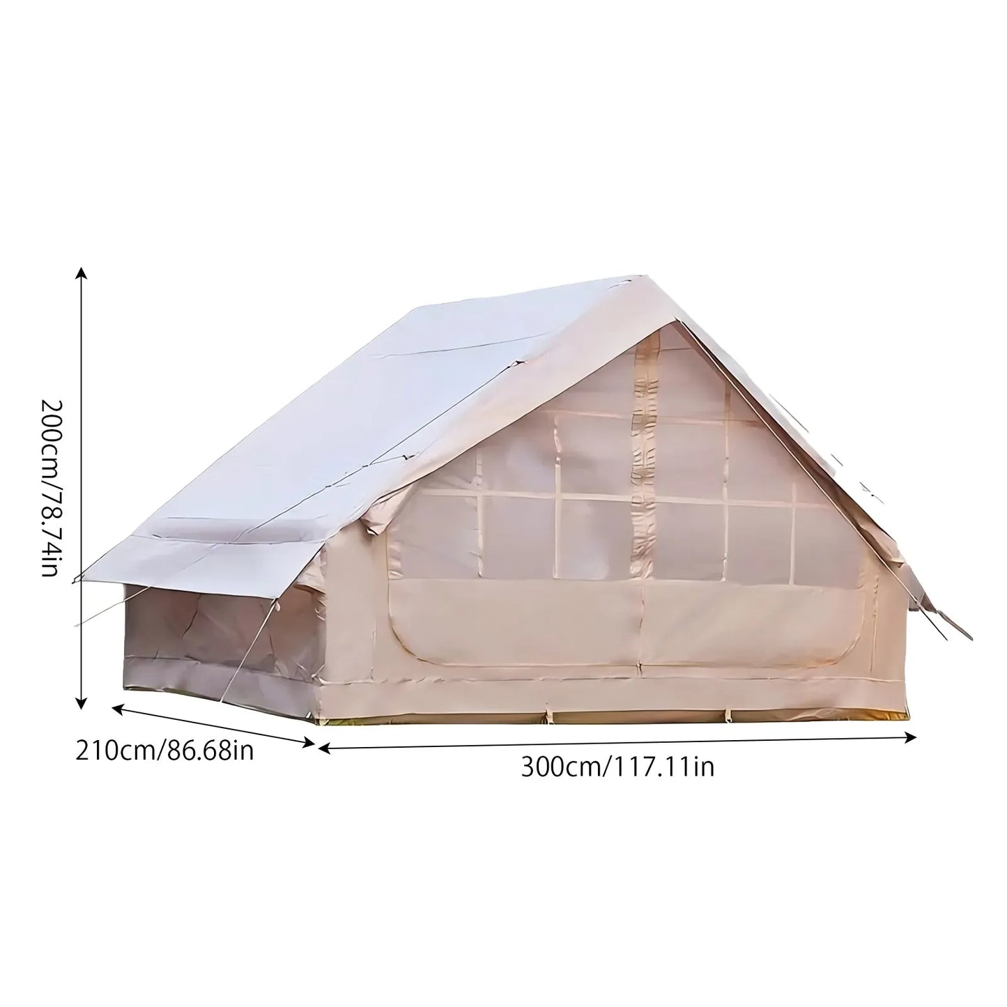 Large Inflatable Camping Tent w/Skylight, Air-Flow & Breathable Mesh Design