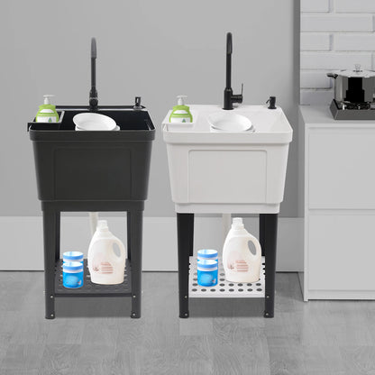 Freestanding Laundry, Utility Sink w/Soap Dispenser