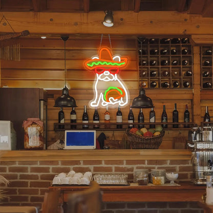 French Bulldog Taco Neon Sign Dimmable USB LED Neon Light