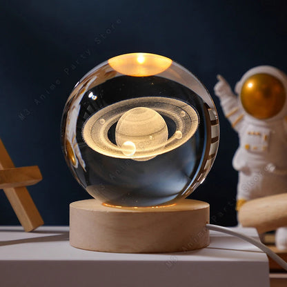 Unique Galaxy 3D Crystal Ball Night Light LED Lamp