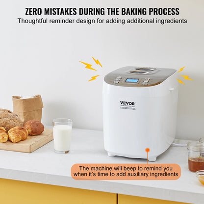 Automatic 2/3lb Bread and Dough Maker, Nonstick Ceramic Pan