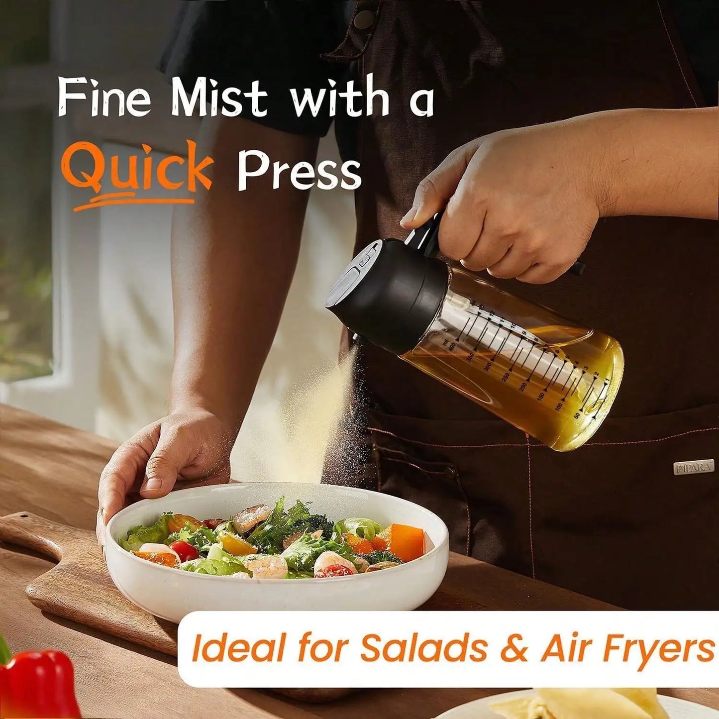 2-in-1 Dual Mode Spray, Pour Glass Bottle w/Mist Control