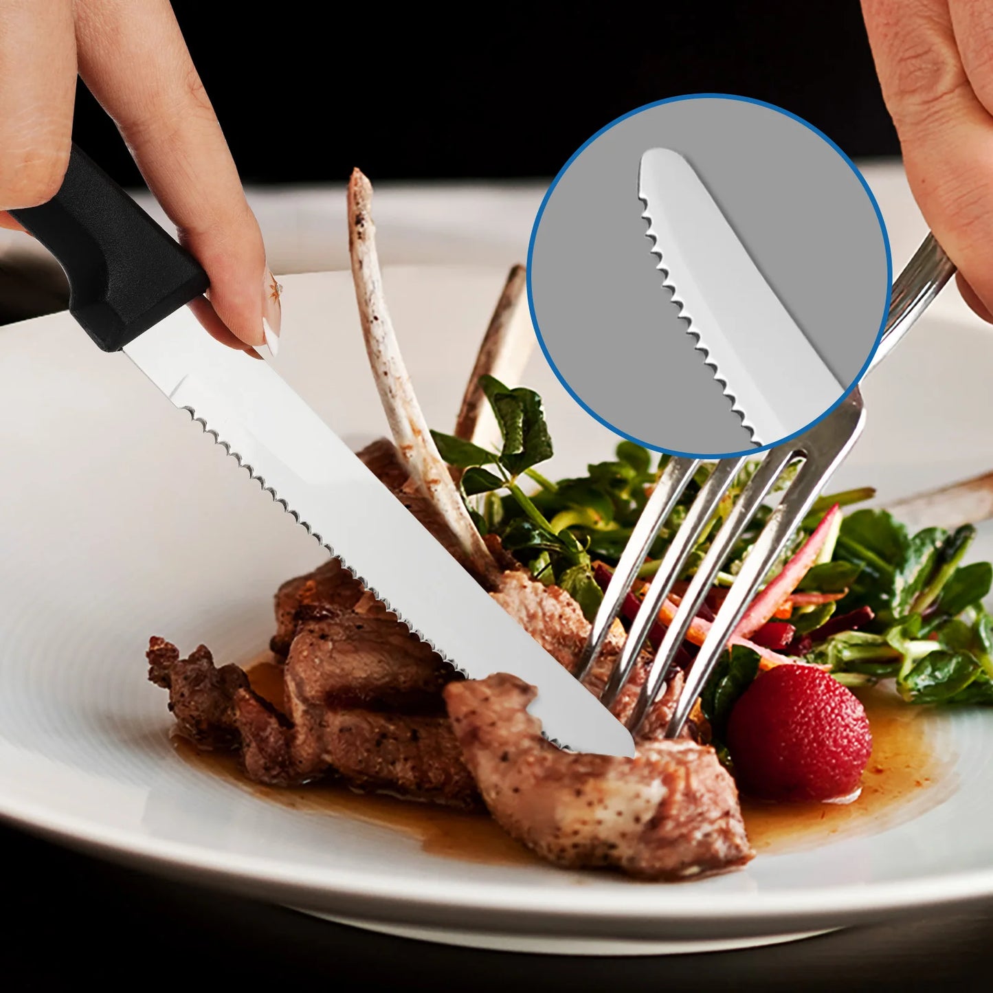 36pc Set of Steak Knives, Cutlery Practical, High Quality Plastic Handle