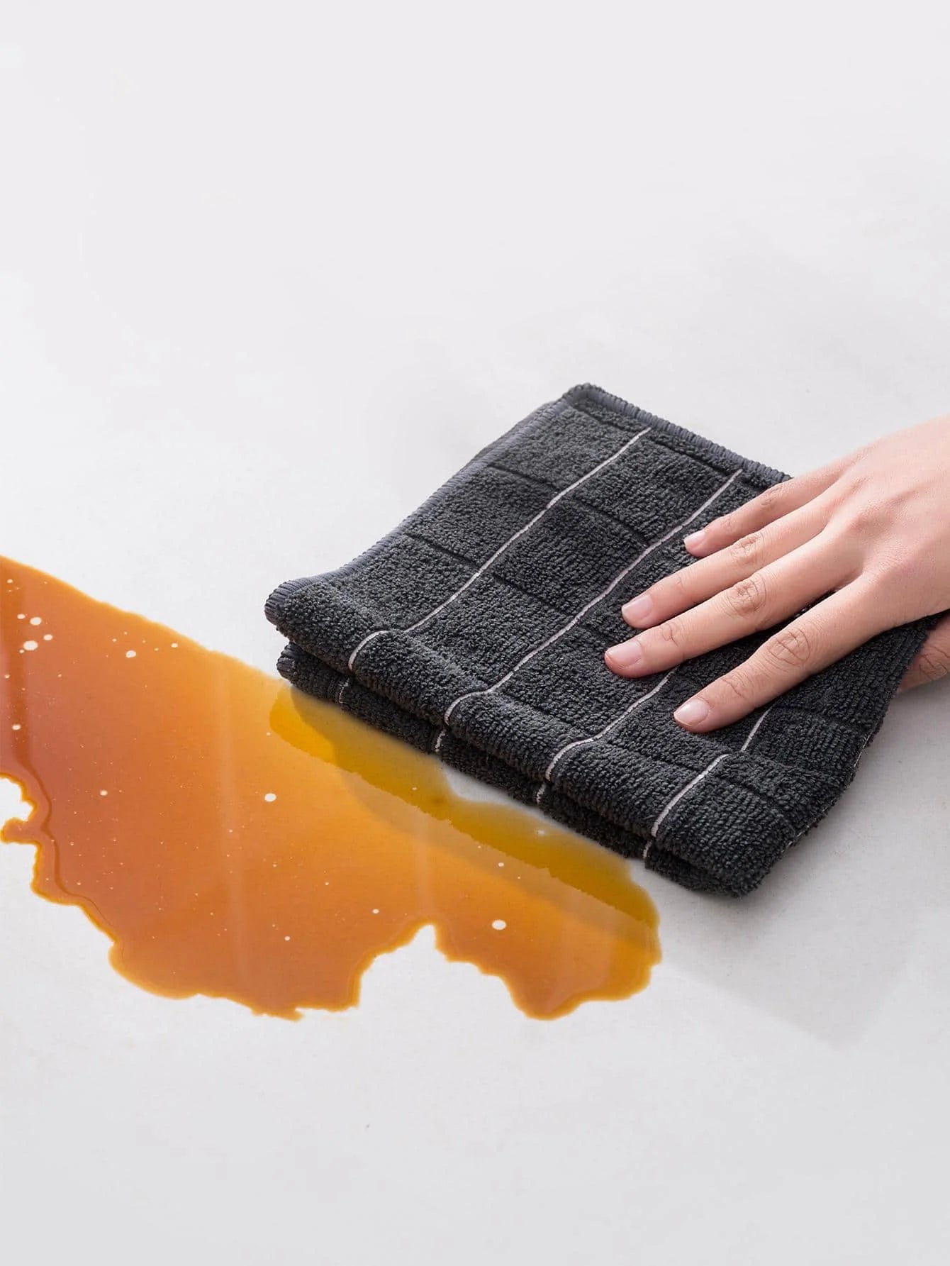 Rectangular Black Plaid Cleaning Cloth Reusable Household Towels