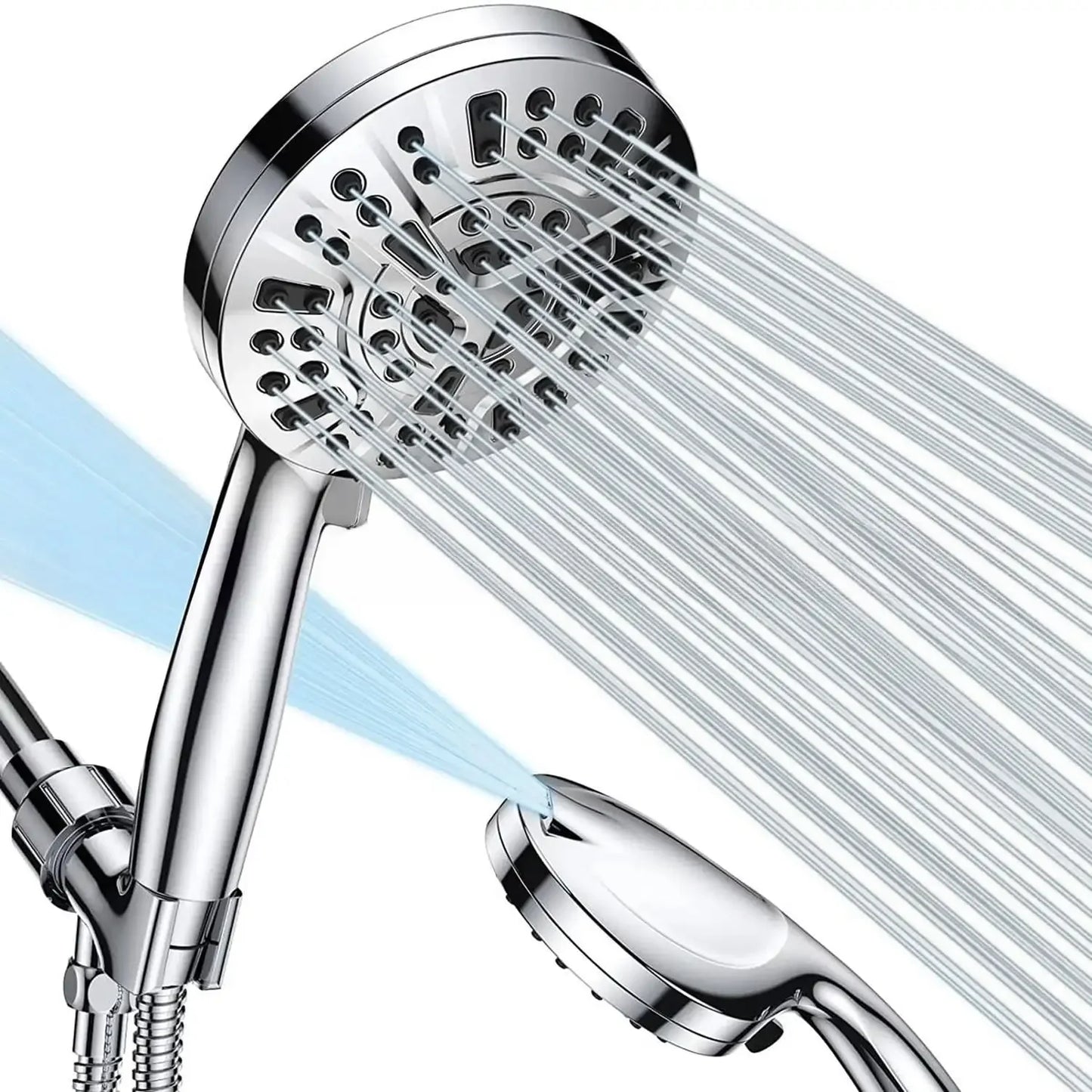 10 Mode Shower Head w/Handheld w/59" Stainless Hose